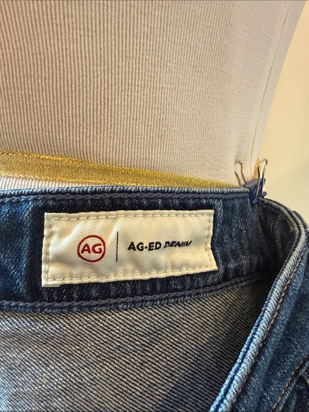Ag Adriano Goldschmied Indigo Blue Straight-Leg Jeans Sandra low rise - Picture 2 of 6